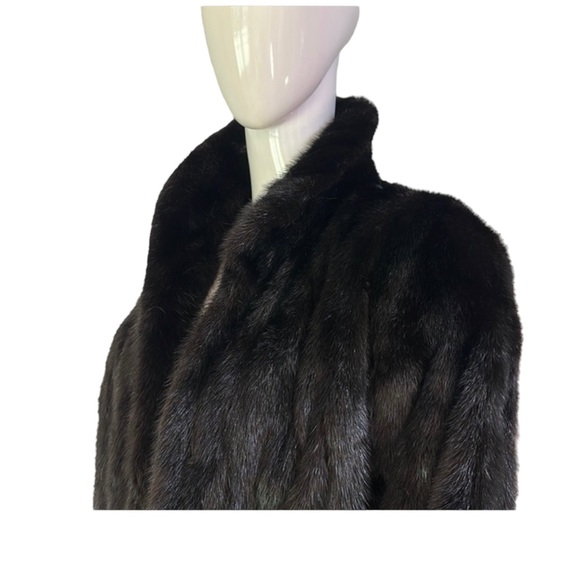Mink long coat in black, size Small, EUC - Picture 5 of 16